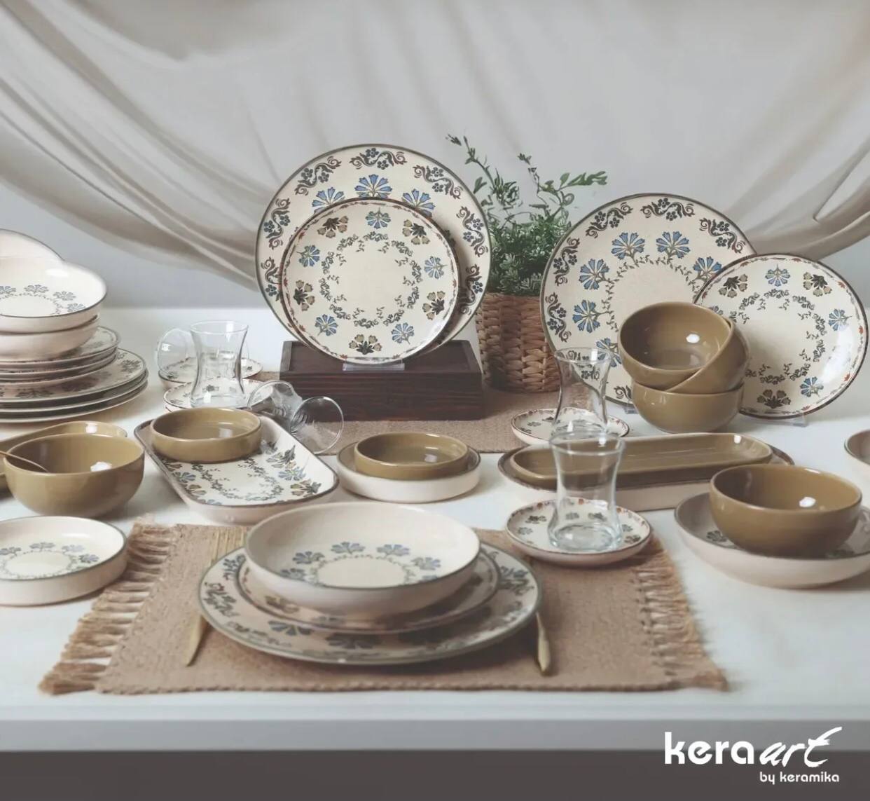 سرویس غذاخوری سرامیکی 44پارچه 6نفر کرامیکا ترکیه