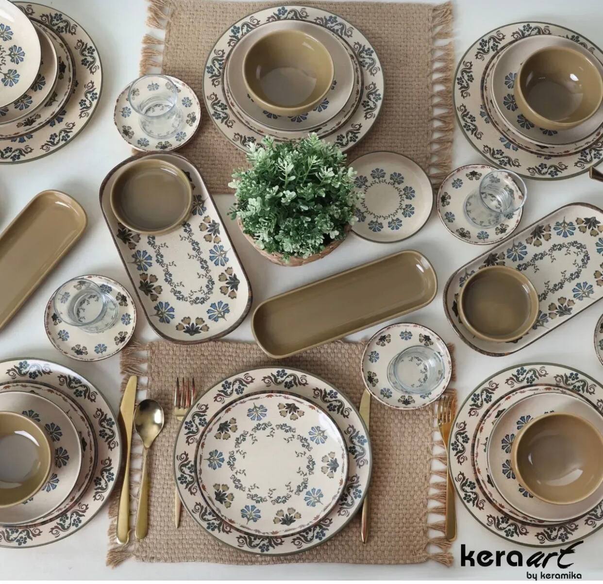 سرویس غذاخوری سرامیکی 44پارچه 6نفر کرامیکا ترکیه