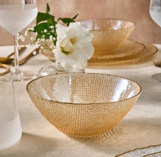 سرویس غذاخوری بلوری 18پارچه 6نفر کاراجا ترکیه