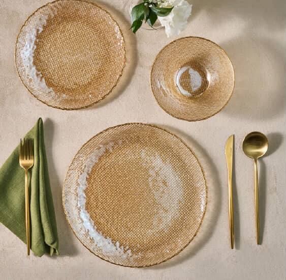 سرویس غذاخوری بلوری 18پارچه 6نفر کاراجا ترکیه