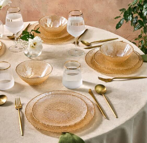 سرویس غذاخوری بلوری 18پارچه 6نفر کاراجا ترکیه