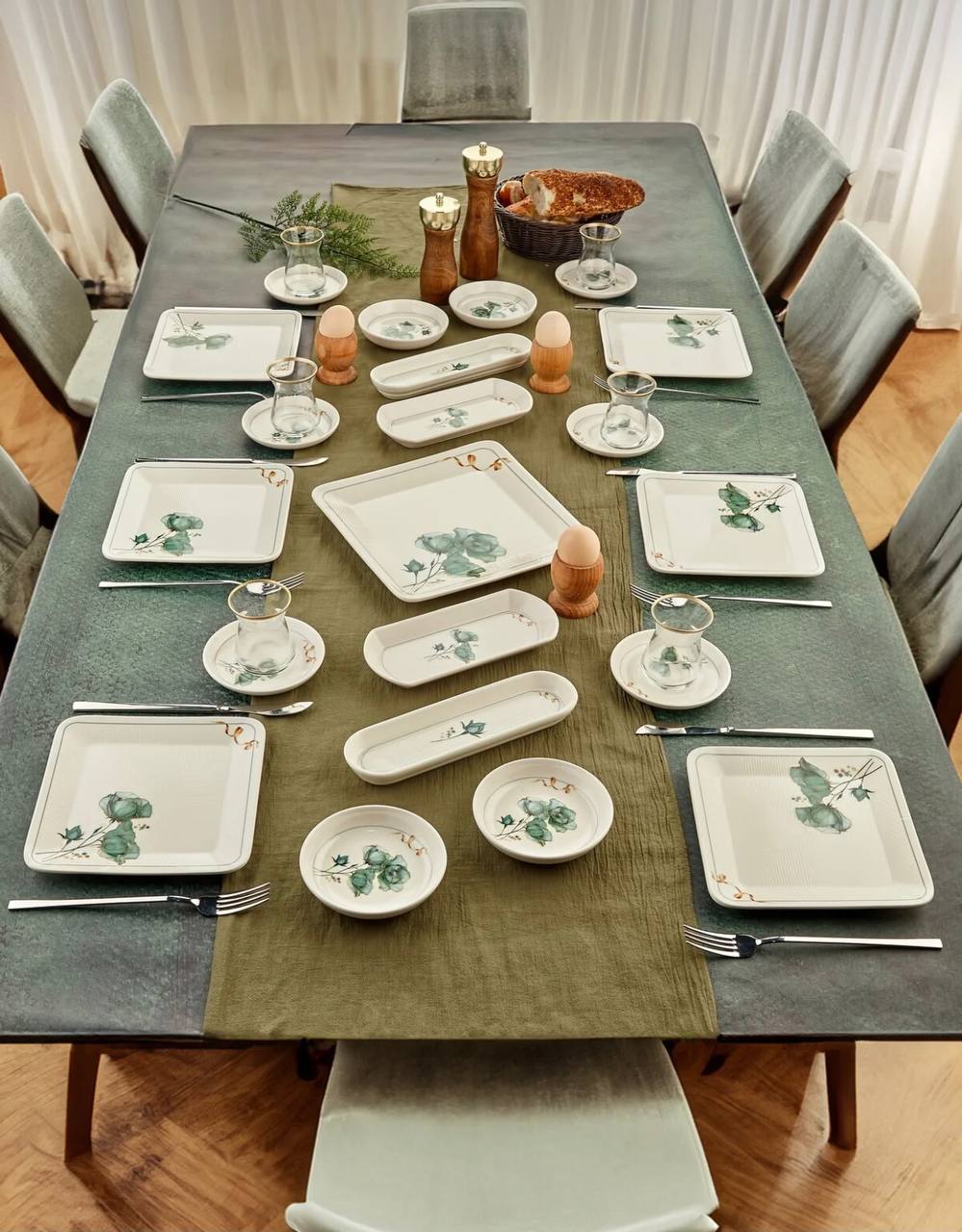 سرویس صبحانه خوری چینی 6نفر 21پارچه ترکیه